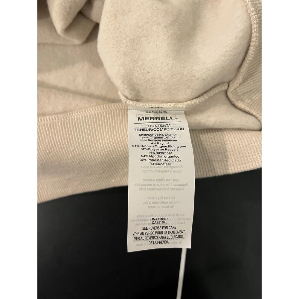 Merrell Women's Beige Crewneck Sweatshirt XL Embroidered Logo Casual Pullover - Picture 6 of 8